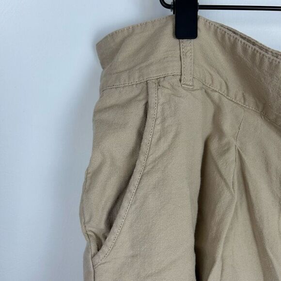 Torrid linen blend shorts size 18 khaki cuffed front pleat Y2K lined - Picture 2 of 10